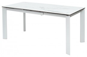 Стол CORNER 120 HIGH GLOSS STATUARIO керамика, стекло/ белый каркас, ®DISAUR в Надыме - nadym.ok-mebel.com | фото 5