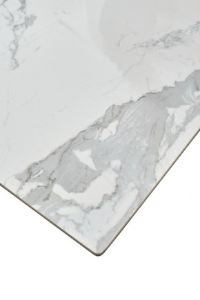 Стол CREMONA 140 HIGH GLOSS STATUARIO Белый мрамор глянцевый, керамика/ белый каркас, ®DISAUR в Надыме - nadym.ok-mebel.com | фото 6