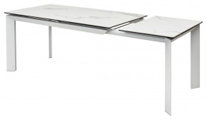 Стол CREMONA 140 HIGH GLOSS STATUARIO Белый мрамор глянцевый, керамика/ белый каркас, ®DISAUR в Надыме - nadym.ok-mebel.com | фото 8