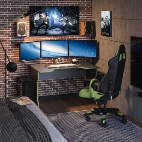 Стол компьютерный ВАРДИГ K1 120x82, антрацит/лайм в Надыме - nadym.ok-mebel.com | фото 4