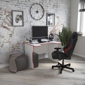 Стол компьютерный ВАРДИГ K2 100x82, белый/красный в Надыме - nadym.ok-mebel.com | фото 4