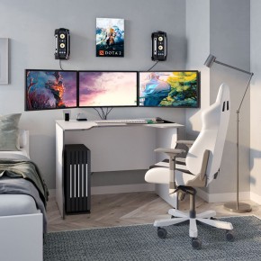 Стол компьютерный ВАРДИГ K2 100x82, белый/серебристый в Надыме - nadym.ok-mebel.com | фото 4
