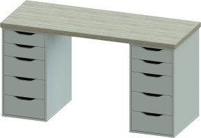 Стол письменный Ингар 2/55 140x75x55, дуб беленый/белый в Надыме - nadym.ok-mebel.com | фото 2