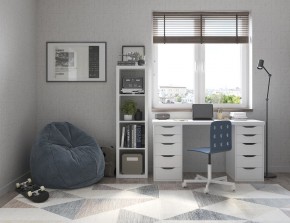 Стол письменный Ингар белый, 140x75, с двумя тумбами в Надыме - nadym.ok-mebel.com | фото 2