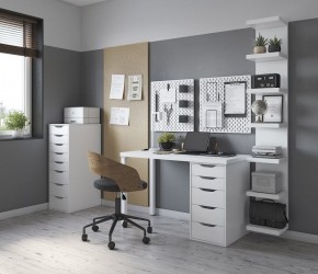 Стол письменный Ингар белый, 140x75, с одной тумбой в Надыме - nadym.ok-mebel.com | фото 2