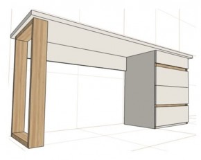 Стол письменный с тумбой 4 ящика (1450) в Надыме - nadym.ok-mebel.com | фото 2