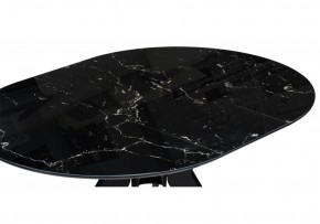 Стол стеклянный Рикла 110(150)х110х76 черный мрамор / черный в Надыме - nadym.ok-mebel.com | фото 5