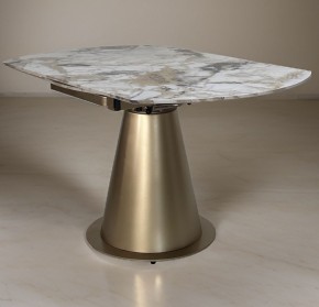 Стол TERAMO 135 GLOSS GRAND JADE SOLID CERAMIC, керамика, поворотн.механизм / Бронзовый, ®DISAUR в Надыме - nadym.ok-mebel.com | фото