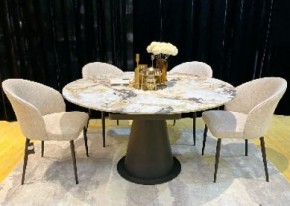 Стол TERAMO 135 GLOSS GRAND JADE SOLID CERAMIC, керамика, поворотн.механизм / Черный каркас, ®DISAUR в Надыме - nadym.ok-mebel.com | фото 2