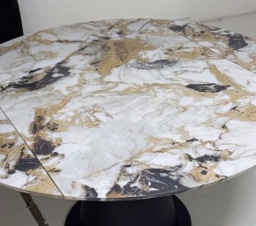 Стол TERAMO 135 GLOSS GRAND JADE SOLID CERAMIC, керамика, поворотн.механизм / Черный каркас, ®DISAUR в Надыме - nadym.ok-mebel.com | фото 4