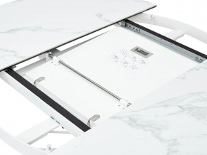 Стол TRENTO 120 HIGH GLOSS STATUARIO Белый мрамор глянцевый, керамика/ белый каркас, ®DISAUR в Надыме - nadym.ok-mebel.com | фото 3
