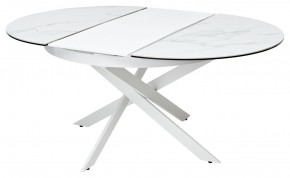 Стол TRENTO 120 HIGH GLOSS STATUARIO Белый мрамор глянцевый, керамика/ белый каркас, ®DISAUR в Надыме - nadym.ok-mebel.com | фото 6