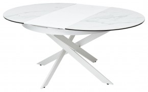 Стол TRENTO 120 HIGH GLOSS STATUARIO Белый мрамор глянцевый, керамика/ белый каркас, ®DISAUR в Надыме - nadym.ok-mebel.com | фото 7