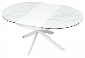 Стол TRENTO 120 HIGH GLOSS STATUARIO Белый мрамор глянцевый, керамика/ белый каркас, ®DISAUR в Надыме - nadym.ok-mebel.com | фото 8