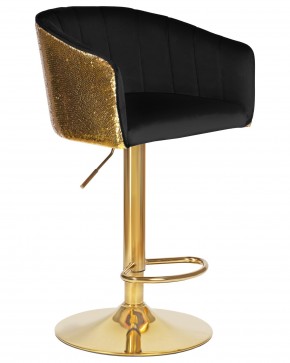 Стул барный DOBRIN DARCY GOLD SHINY, черный велюр с золотыми пайетками в Надыме - nadym.ok-mebel.com | фото 2