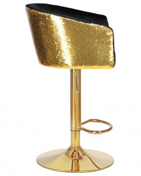 Стул барный DOBRIN DARCY GOLD SHINY, черный велюр с золотыми пайетками в Надыме - nadym.ok-mebel.com | фото 3