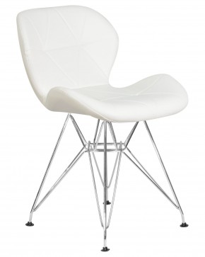 Стул обеденный DOBRIN BUTTERFLY CHROME, ножки хром, цвет белый в Надыме - nadym.ok-mebel.com | фото 2
