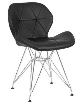 Стул обеденный DOBRIN BUTTERFLY CHROME, ножки хром, цвет чёрный в Надыме - nadym.ok-mebel.com | фото