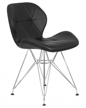 Стул обеденный DOBRIN BUTTERFLY CHROME, ножки хром, цвет чёрный в Надыме - nadym.ok-mebel.com | фото 2