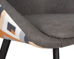Стул обеденный DOBRIN MARKUS, ЭМАЛЬ ЧЕРНЫЙ МУАР ткань Candy Graphite+Escada Ochre в Надыме - nadym.ok-mebel.com | фото 7