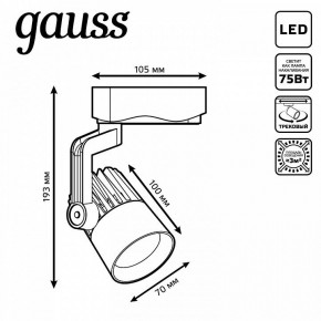 Светильник на штанге Gauss Track Light TR061 в Надыме - nadym.ok-mebel.com | фото 6
