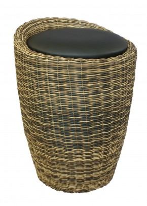 Табурет с местом для хранения LM-1100Rattan, чёрный в Надыме - nadym.ok-mebel.com | фото