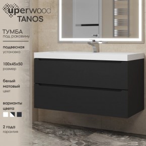 Тумба под раковину Uperwood Tanos 100 см, подвесная, черная матовая в Надыме - nadym.ok-mebel.com | фото 3