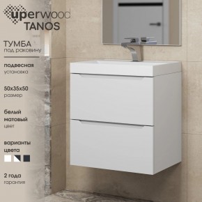 Тумба под раковину Uperwood Tanos 50 см, подвесная, белая матовая в Надыме - nadym.ok-mebel.com | фото 6