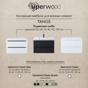 Тумба под раковину Uperwood Tanos 70 см, подвесная, белая/графит в Надыме - nadym.ok-mebel.com | фото 10
