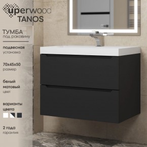 Тумба под раковину Uperwood Tanos 70 см, подвесная, черная матовая в Надыме - nadym.ok-mebel.com | фото 3