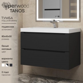 Тумба под раковину Uperwood Tanos 80 см, подвесная, черная матовая в Надыме - nadym.ok-mebel.com | фото 3