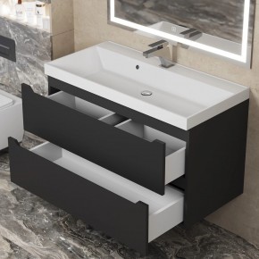 Тумба под раковину Uperwood Tanos 90 см, подвесная, черная матовая в Надыме - nadym.ok-mebel.com | фото 10