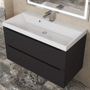 Тумба под раковину Uperwood Tanos 90 см, подвесная, черная матовая в Надыме - nadym.ok-mebel.com | фото 11