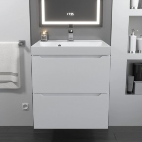 Тумба с раковиной Uperwood Tanos 50 см, подвесная, белая матовая в Надыме - nadym.ok-mebel.com | фото 10