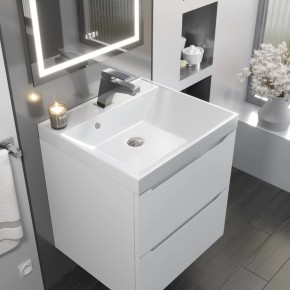 Тумба с раковиной Uperwood Tanos 50 см, подвесная, белая матовая в Надыме - nadym.ok-mebel.com | фото 9
