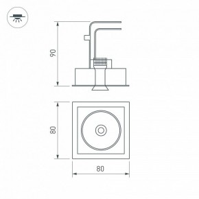 Встраиваемый светильник Arlight CL-SIMPLE-S80x80-9W Warm3000 (BK, 45 deg) 028149 в Надыме - nadym.ok-mebel.com | фото 9